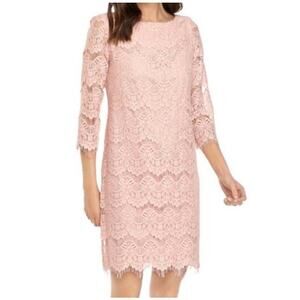 Jessica Howard Women's Dress Size 10 Pink Lace Eyelash Hem NWOT